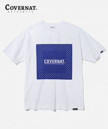 S/S SQUARE BANDANA TEE WHITE / NAVY