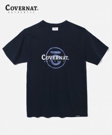 S/S OVERLAP LOGO TEE NAVY