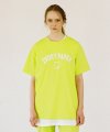 [UNISEX] 펠트 자수 오버핏 1/2 멀티 박스 티셔츠 (Lime)