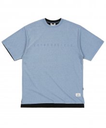 FRONT BACK OVERSIZED PIGMENT T-SHIRTS SKYBLUE