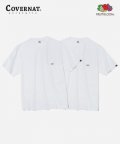 [COVERNAT  X FTL]  2PACK 210g POCKET TEE WHITE