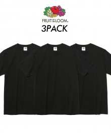 [Asian fit] 210g 3PACK T-SHIRTS BLACK