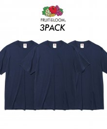 [Asian fit] 210g 3PACK T-SHIRTS NAVY
