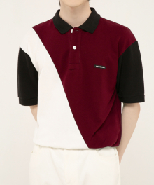 Co Pique Half Shirts - Burgundy