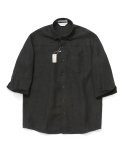 라퍼지스토어(LAFUDGESTORE) [프리미엄] Cropped Sleeve Linen Shirt_Black