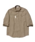 라퍼지스토어(LAFUDGESTORE) [프리미엄] Cropped Sleeve Linen Shirt_Brown
