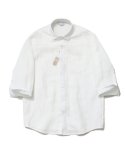 라퍼지스토어(LAFUDGESTORE) [프리미엄] Cropped Sleeve Linen Shirt_White