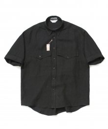 [프리미엄] Roll up Over Linen Shirt_Black