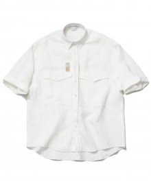 [프리미엄] Roll up Over Linen Shirt_White