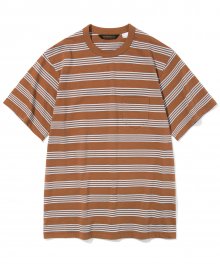 lane stripe S/S tee brown