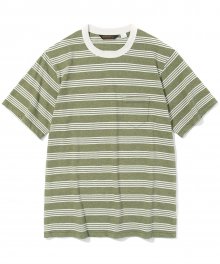 lane stripe S/S tee khaki