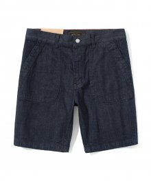 denim pocket short pants indigo