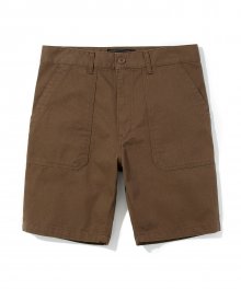 18ss cotton fatigue shorts brown