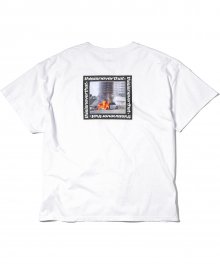 Burning Car Tee White