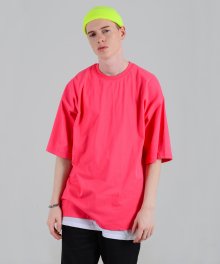 에스엠씨오씨엘 케이.오버사이즈 숏 슬리브 티셔츠 핑크