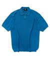 소프트코튼 오버핏 와플 PK 하프 니트 티셔츠 BLUE