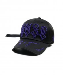 WAVE SATIN BASEBALL CAP BLACK