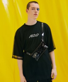 ADD MESH LAYERED T SHIRTS BLACK