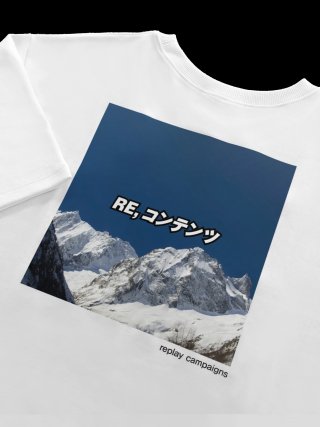 리플레이컨테이너(REPLAY CONTAINER) new replay campaign 1/2 tee (dark blue)