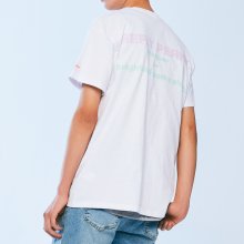 [UNISEX] RN#9201 슬로건 로고 티셔츠 (White)