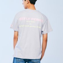 [UNISEX] RN#9201 슬로건 로고 티셔츠 (LV/Grey)