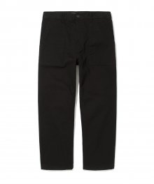 cotton fatigue crop pants black