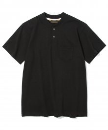 18ss henley neck S/S tee black