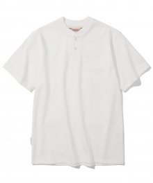 18ss henley neck S/S tee off white