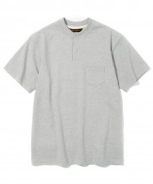 18ss henley neck S/S tee grey