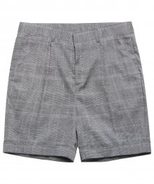 M#1571 linen glen check shorts (check bl)