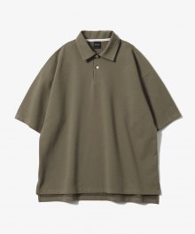 Width Grain Polo Shirts [Brown]