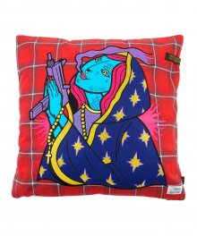 GUADALUPE CHECK THROW PILLOW RED