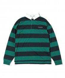 Striped RUGBY Shirt Green