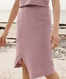 monts688 stitch unbalance skirt (light purple)