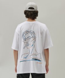 CIGARETTE DRAWING T SHIRTS WHITE