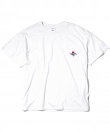 Rose EMB. Tee White