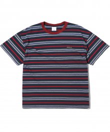 Small DSN-Logo Stripe Tee Navy/Burgundy