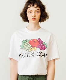[Asian fit] 210g FRUIT LOGO T-SHIRTS WHITE