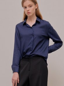 Simple Linen shirt_Navy