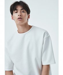 DOUBLE COTTON OVER FIT T-SHIRT(WHITE)