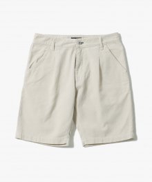 16 Wave One Tuck Corduroy Shorts [Beige]