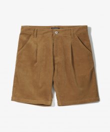 16 Wave One Tuck Corduroy Shorts [Brown]