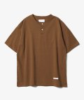 Easy Henry Neck T-Shirts [Brown]