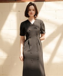 double puff dress_black