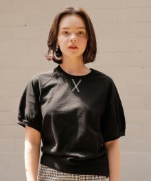 raglan stitch T-shirts_black