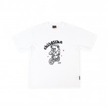 Bicycle Bear 1/2 T-shirts_White