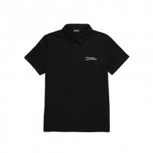 내셔널지오그래픽 티셔츠 N182MPL210 남성 웰라카 카라 반팔 티셔츠 CARBON BLACK