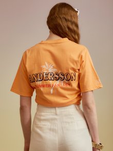 유니섹스 팜트리 플로킹 티셔츠 atb213u(Peach Orange)
