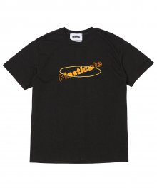 PLASTICATE 타원로고 1/2 티셔츠 (black)