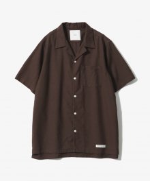 Hawaiian Linen Solid Shirts [Brown]